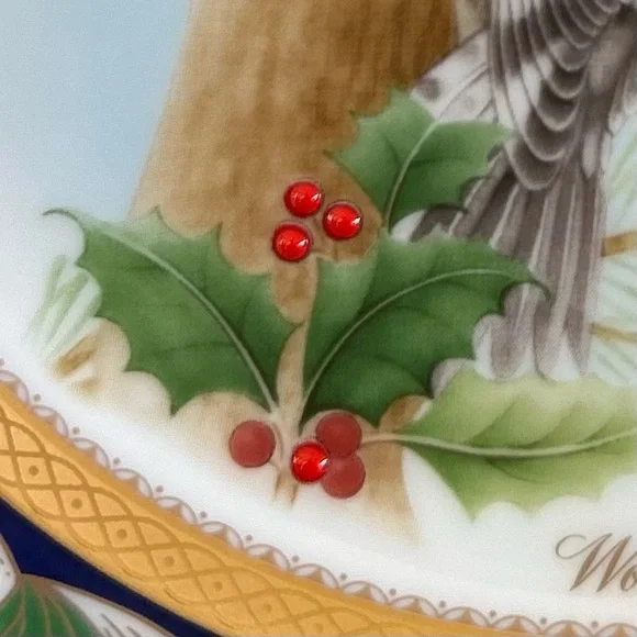 Noritake Plate Birds of America, Woodpecker, Christmas Series 2004, Collectible - Picture 5 of 6